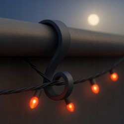 2x HACZYKI DO RYNNY NA LAMPKI I OZDOBY ŚWIĄTECZNE SZARY 4,4x2,5CM 50szt