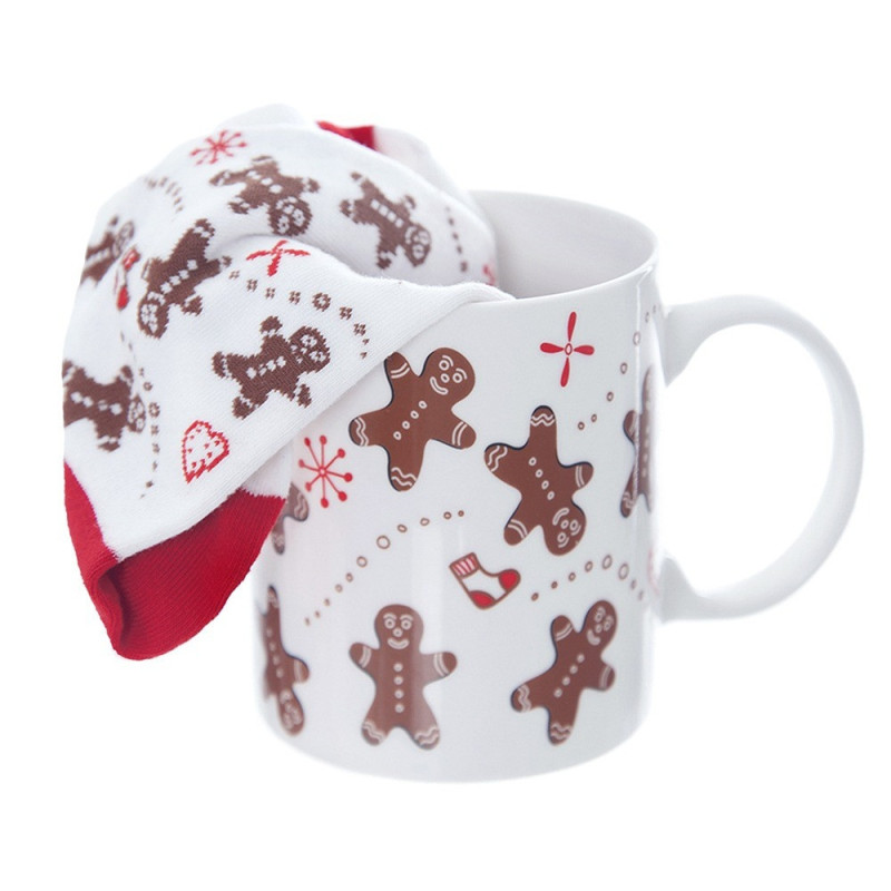 Kubek ze skarpetkami 350ml pierniczek