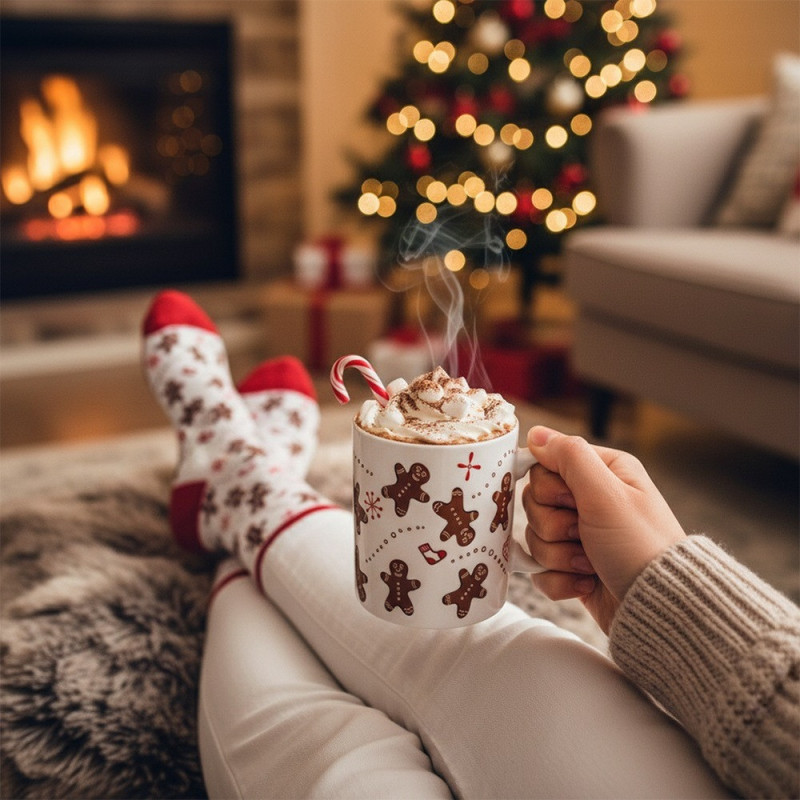 Kubek ze skarpetkami 350ml pierniczek