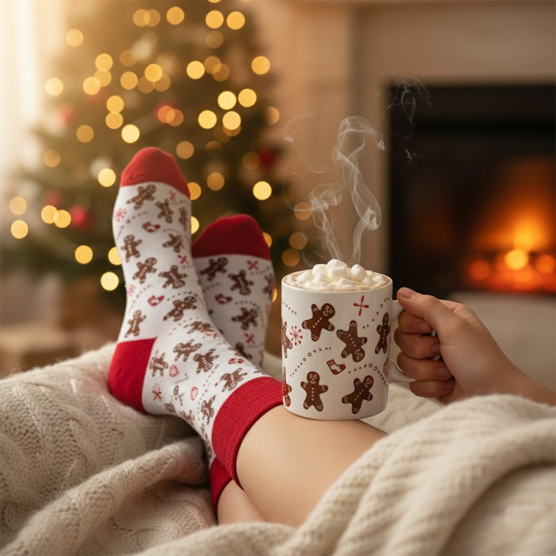 Kubek ze skarpetkami 350ml pierniczek