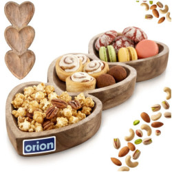 Drewniany talerz na przekąski SERCE 40x16cm