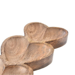 Drewniany talerz na przekąski SERCE 40x16cm