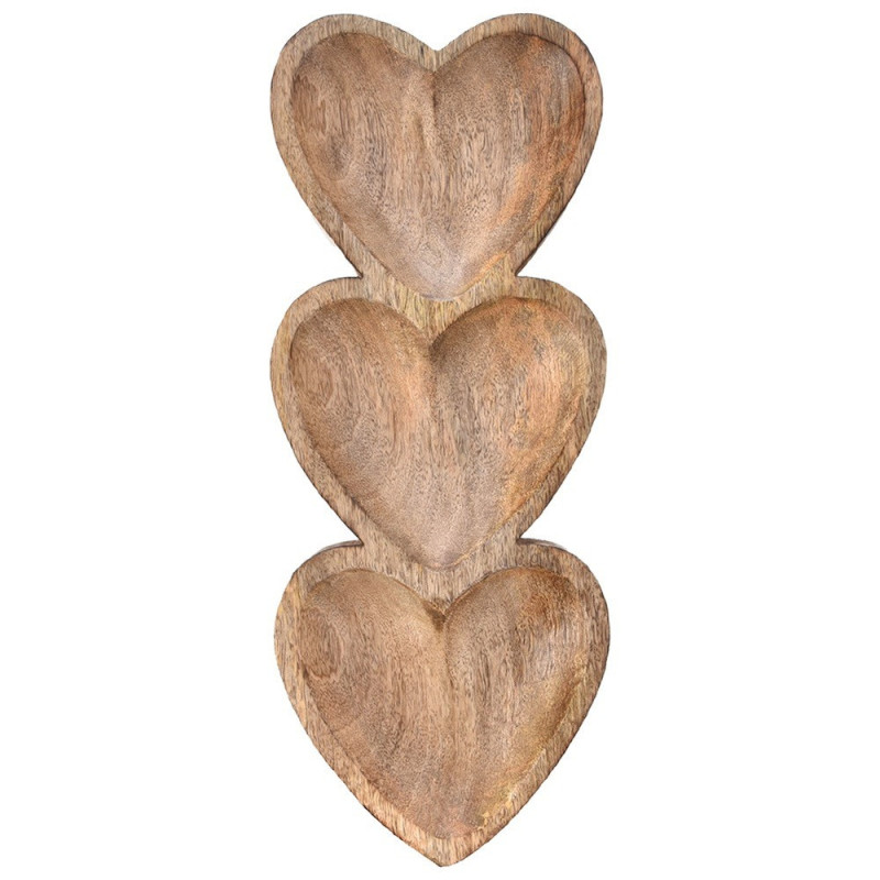 Drewniany talerz na przekąski SERCE 40x16cm