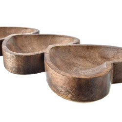 Drewniany talerz na przekąski SERCE 40x16cm