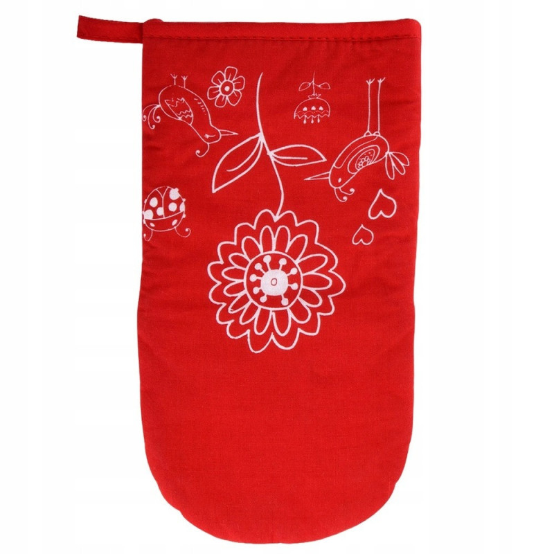 Rękawica kuchenna teflonowa czerwona 25,5 cm