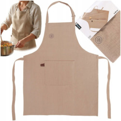 artuch kuchenny bawełniany wiązany brązowy