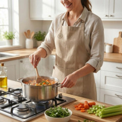 artuch kuchenny bawełniany wiązany brązowy