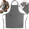 Fartuch kuchenny bawełniany wiązany szary