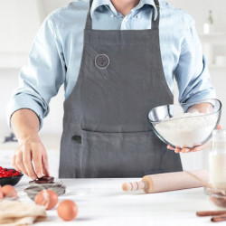 Fartuch kuchenny bawełniany wiązany szary