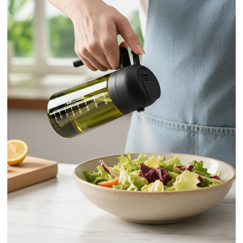 Dyspenser do oleju/octu 470ml czarny WELLHAUS