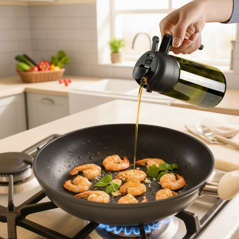 Dyspenser do oleju/octu 470ml czarny WELLHAUS