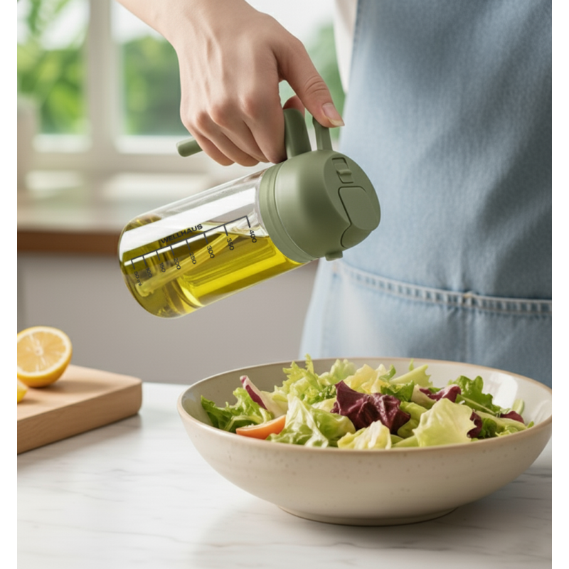 Dyspenser do oleju/octu zielony 470ml WELLHAUS