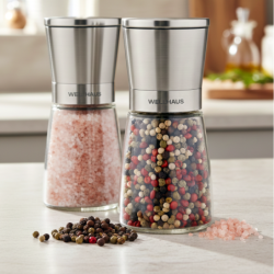 2x WELLHAUS Ręczny młynek do soli i pieprzu