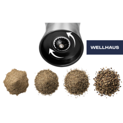 2x WELLHAUS Ręczny młynek do soli i pieprzu