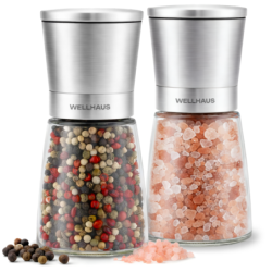 2x WELLHAUS Ręczny młynek do soli i pieprzu