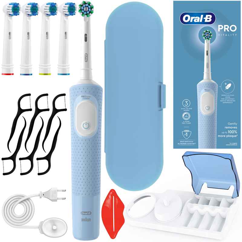 Szczoteczka Oral-B Vitality Pro D103 Blue + dodatki + podstawka podwójna