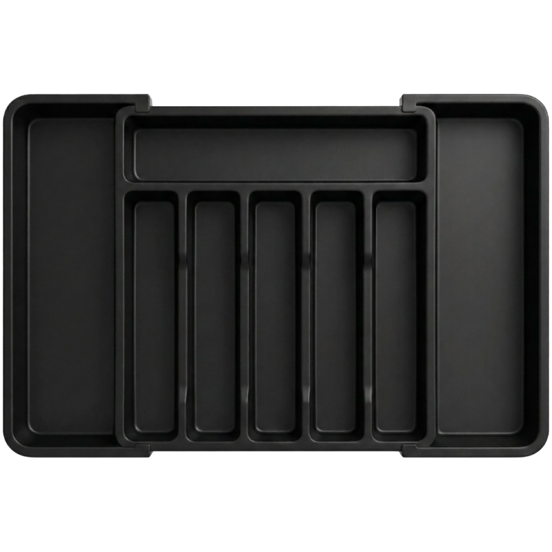 Organizer na sztućce do szuflady czarny mały WELLHAUS