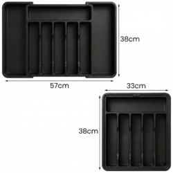 Organizer na sztućce do szuflady czarny mały WELLHAUS