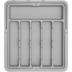 Organizer na sztućce do szuflady szara 2 stronny WELLHAUS
