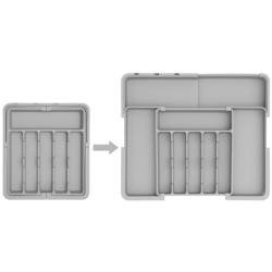 Organizer na sztućce do szuflady szara 2 stronny WELLHAUS