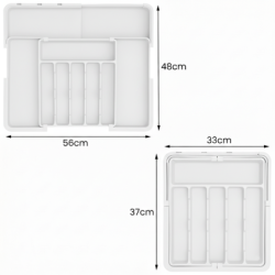 Organizer na sztućce do szuflady biały 2 stronny WELLHAUS