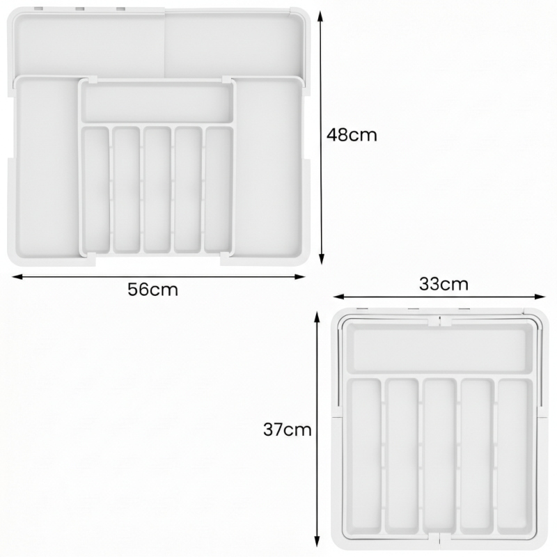 Organizer na sztućce do szuflady biały 2 stronny WELLHAUS