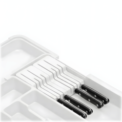 Organizer na sztućce do szuflady biały 2 stronny WELLHAUS