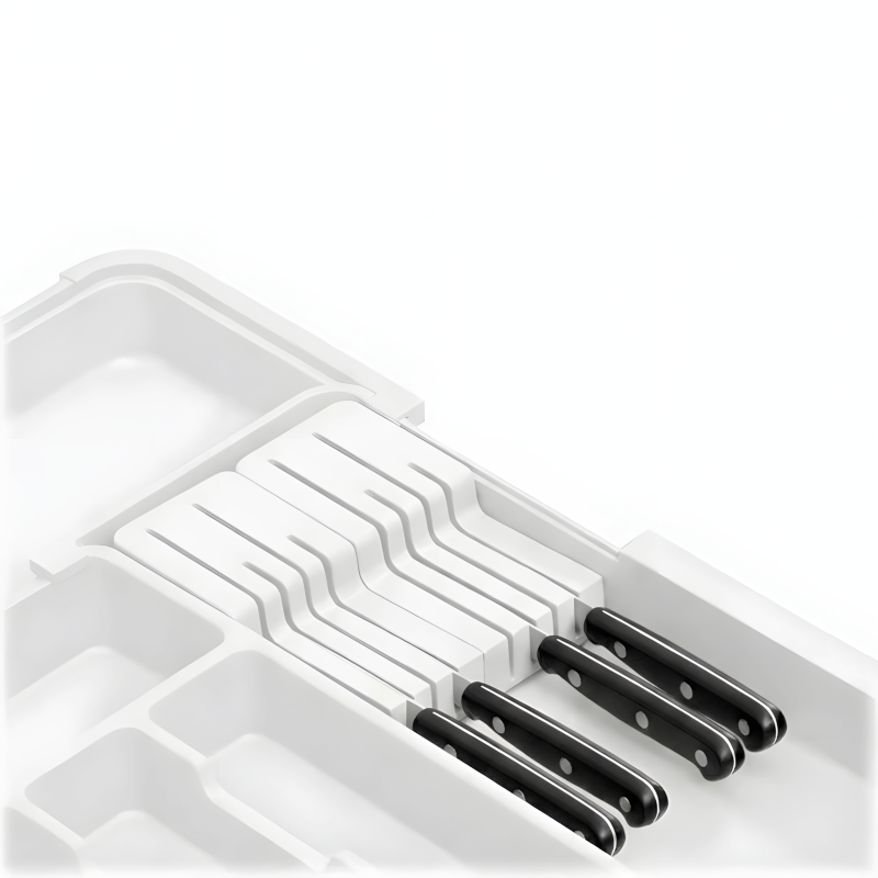 Organizer na sztućce do szuflady biały 2 stronny WELLHAUS