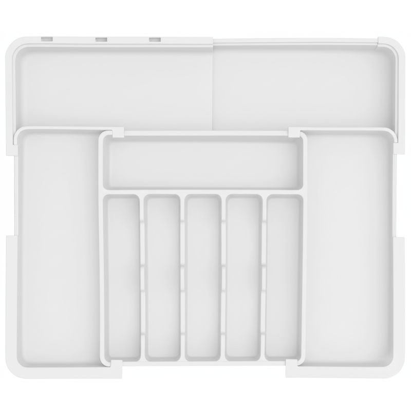 Organizer na sztućce do szuflady biały 2 stronny WELLHAUS