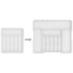 Organizer na sztućce do szuflady biały 2 stronny WELLHAUS