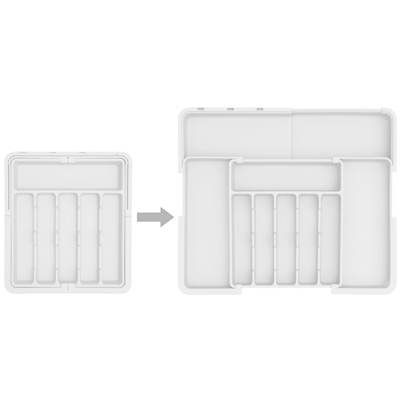 Organizer na sztućce do szuflady biały 2 stronny WELLHAUS