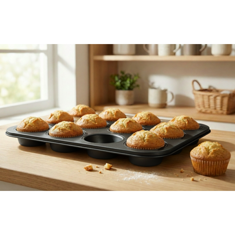 Forma do pieczenia babeczek 12 sztuk czarna