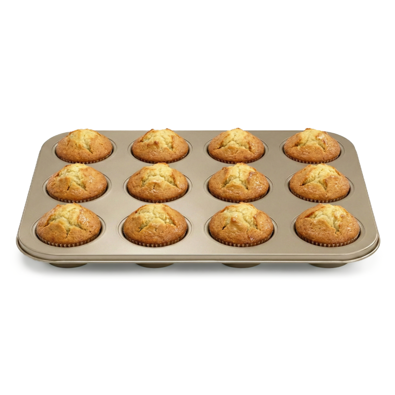 Forma do pieczenia babeczek 12 sztuk złota