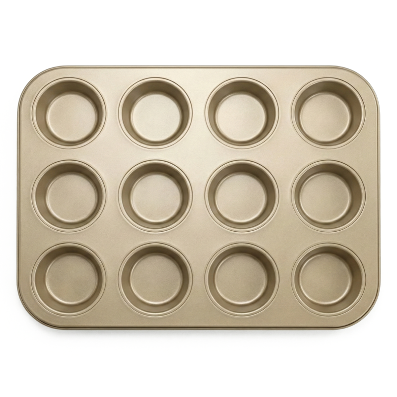 Forma do pieczenia babeczek 12 sztuk złota