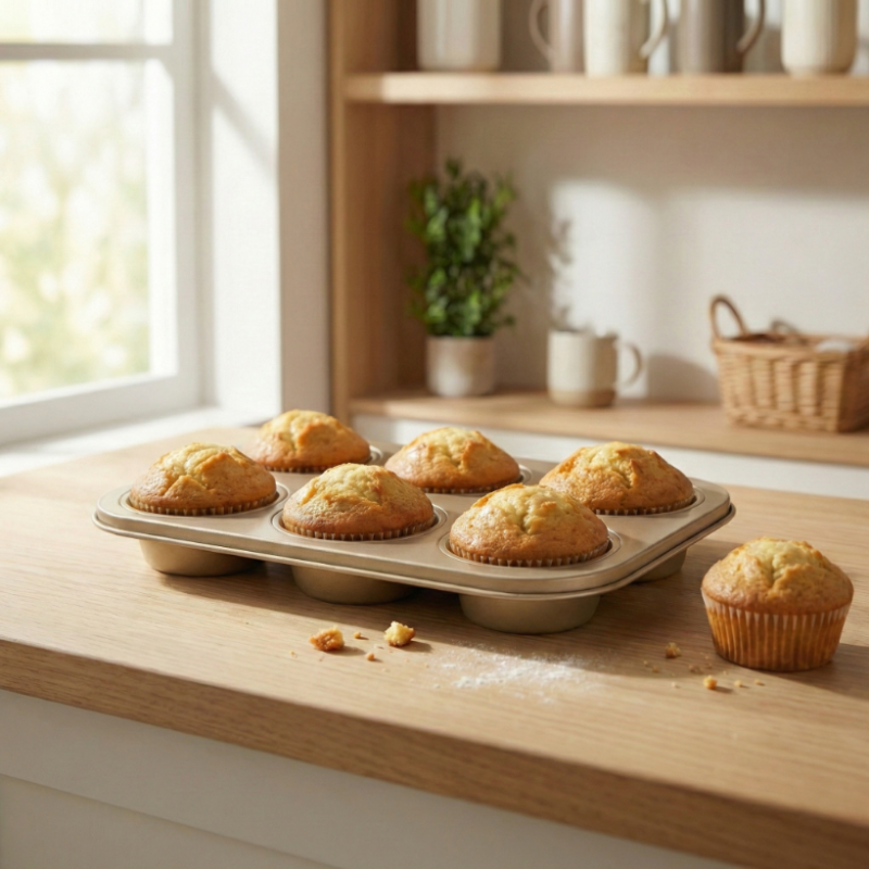 Forma do pieczenia babeczek 6 sztuk złota