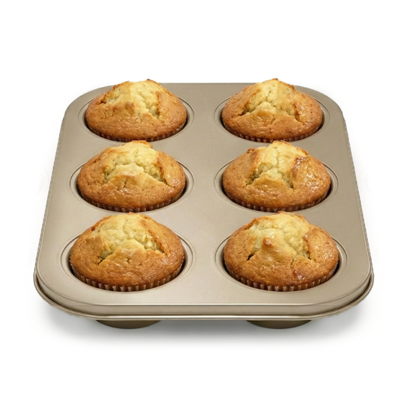Forma do pieczenia babeczek 6 sztuk złota