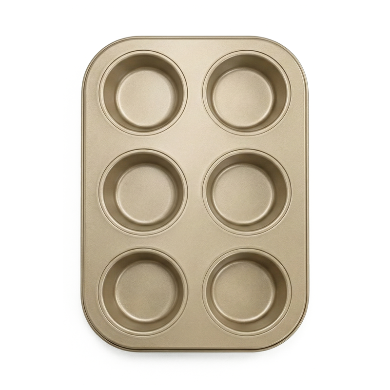 Forma do pieczenia babeczek 6 sztuk złota