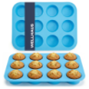 Forma do pieczenia babeczek silikonowa 12 sztuk niebieska