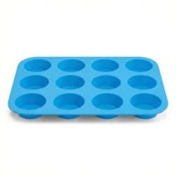 Forma do pieczenia babeczek silikonowa 12 sztuk niebieska