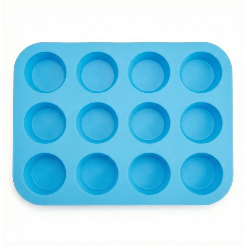 Forma do pieczenia babeczek silikonowa 12 sztuk niebieska