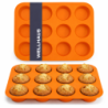 Forma do pieczenia babeczek silikonowa 12 sztuk pomarańczowa