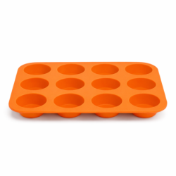 Forma do pieczenia babeczek silikonowa 12 sztuk pomarańczowa