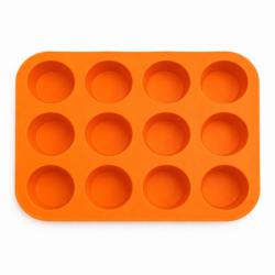 Forma do pieczenia babeczek silikonowa 12 sztuk pomarańczowa