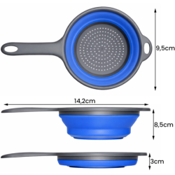 Zestaw 3 misek kuchennych rozkładanych niebieskich NELIPS