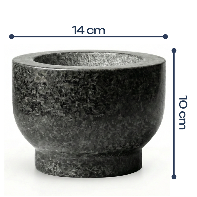 Moździerz z tłuczkiem 14x10 cm granitowy czarny WELLHAUS