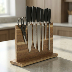 Stojak na noże akacjowy, magnetyczny RE2506- 13J WELLHAUS