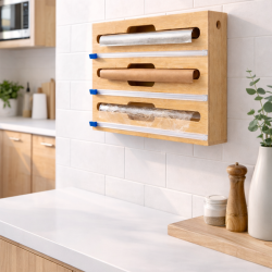 Bambusowy pojemnik na folie aluminiową WELLHAUS