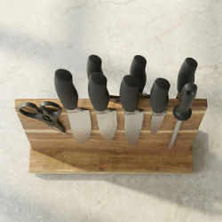 Stojak na noże akacjowy, magnetyczny RE2506- 13J WELLHAUS
