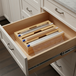 Bambusowy pojemnik na folie aluminiową WELLHAUS