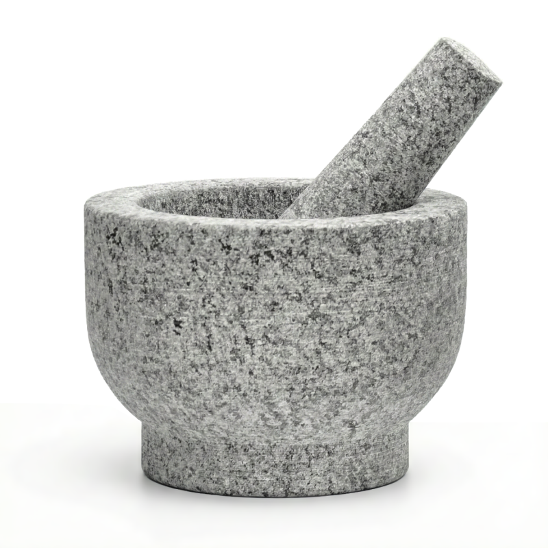 Moździerz z tłuczkiem 14x10 cm granitowy szary WELLHAUS